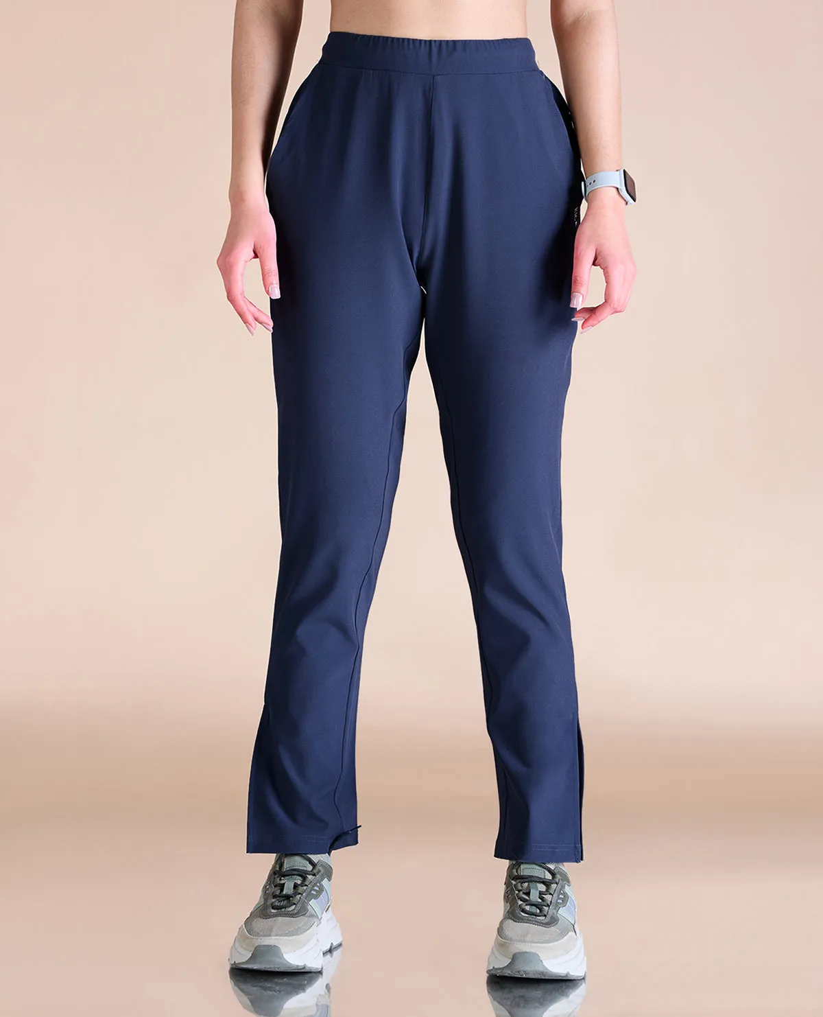 Sporty Comfort Active Fit Max Dry Travel Pants With Pockets Navy Blue