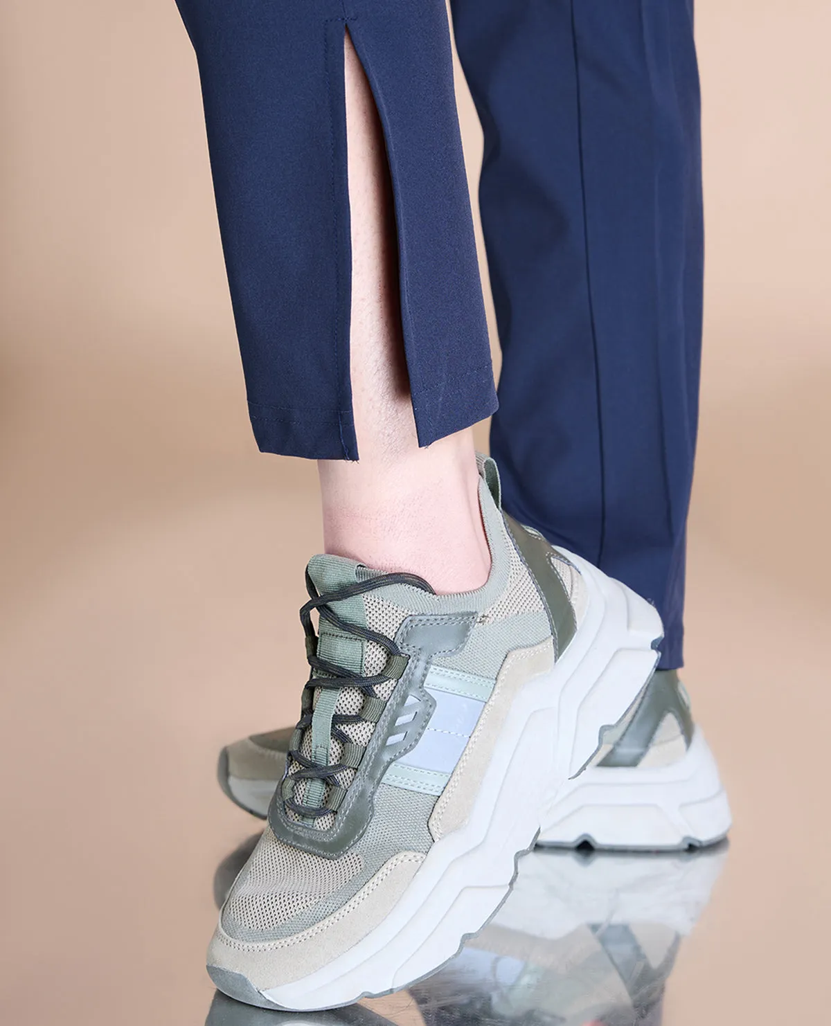 Softened Hem Max Dry Travel Pants With Pockets Navy Blue