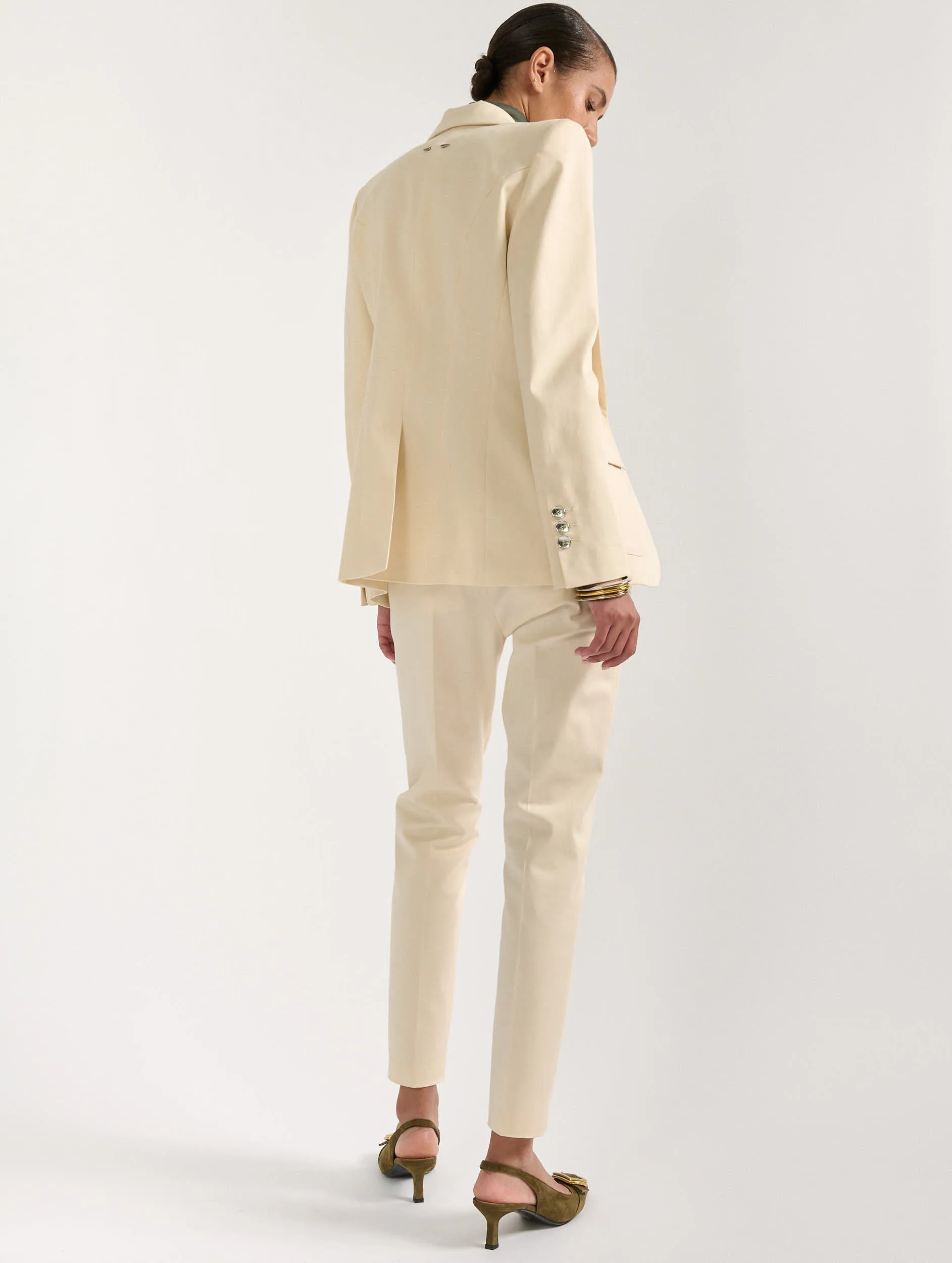 Lightweight Feel Sand stretch cotton gabardine Roxy trousers