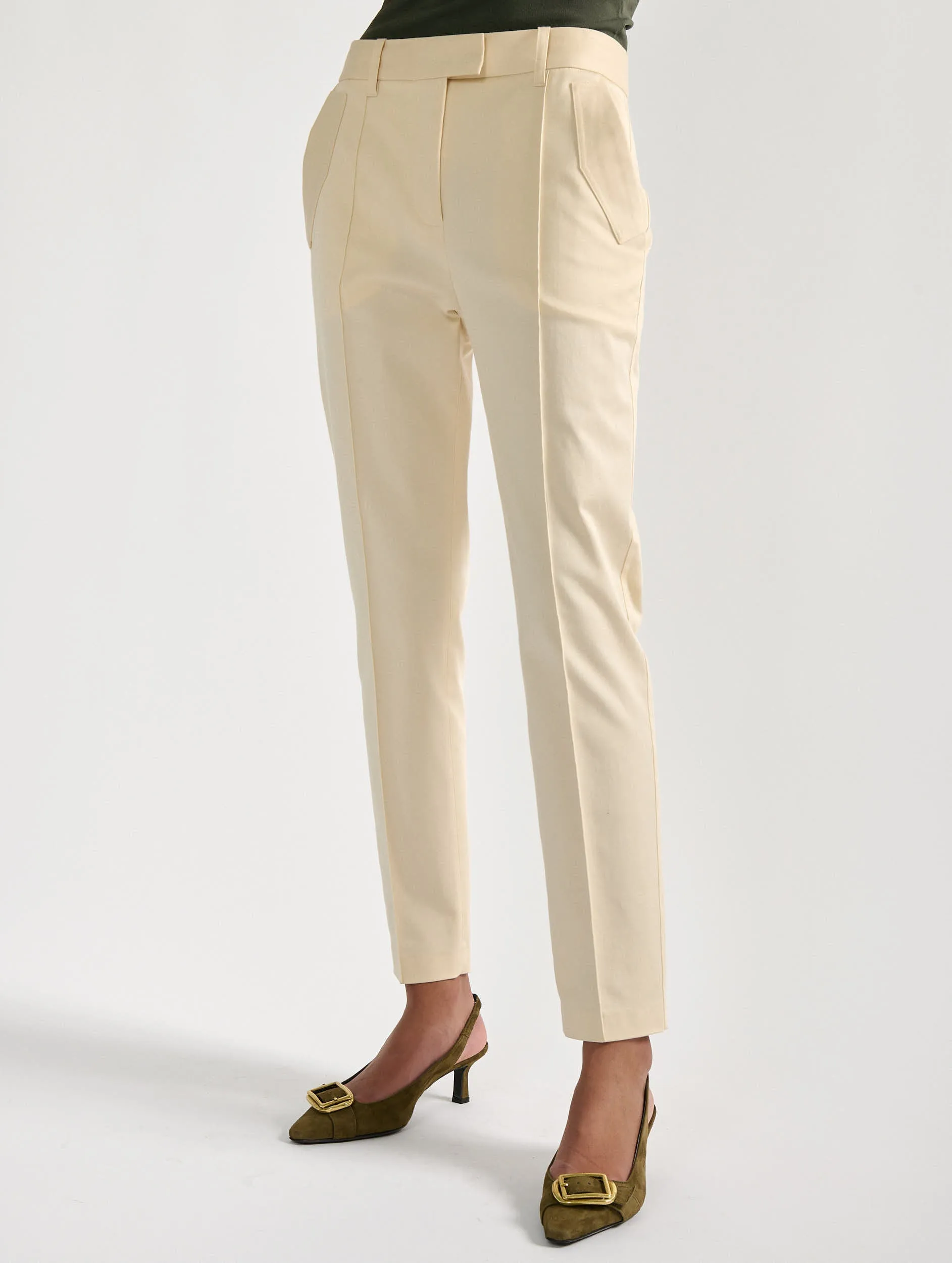 Active Wear hypoallergenic material Sand stretch cotton gabardine Roxy trousers