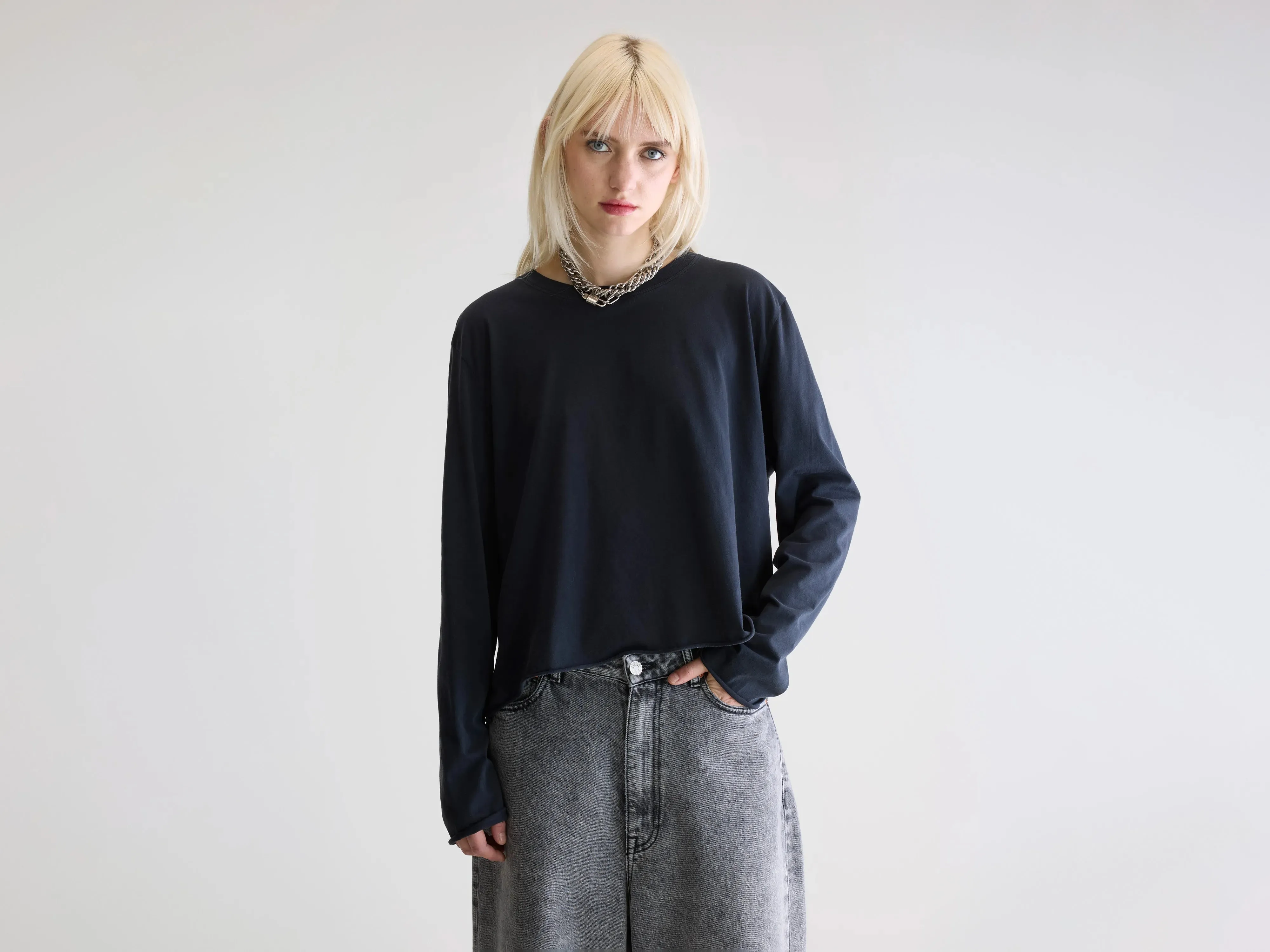 Vintage authenticity Fercy long-sleeve t-shirt (252 / W / BLACK BLUE)