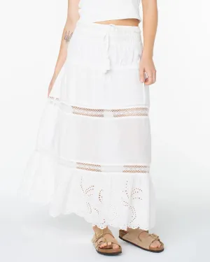 Cultural Heritage Castaway Maxi Skirt - Snow White Solid