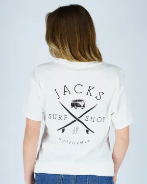 Street Comfort Bold Look Women's Bus Stop S/S Tee - White