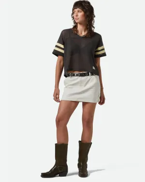 Essex Painter Mini Skirt - Egret White Smooth Texture Heritage Craft