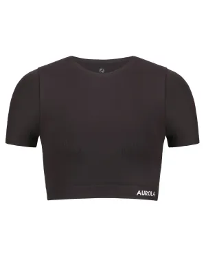 AUROLA Essentials Seamless Short Sleeve Crop Top Insulated Outerwear