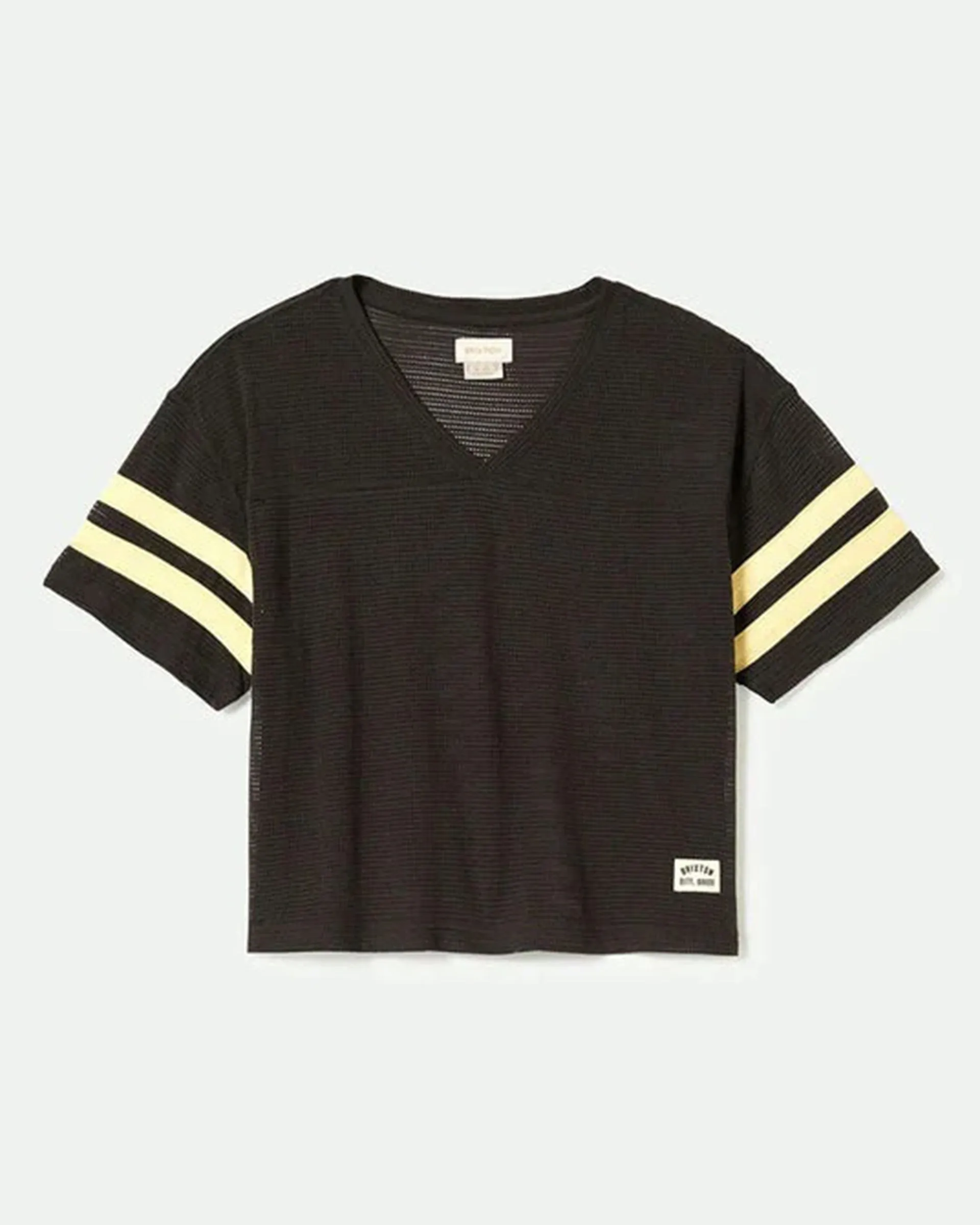 Classic Smart Casual Comfort Wear Varsity Football Mesh T-Shirt - Washed Black