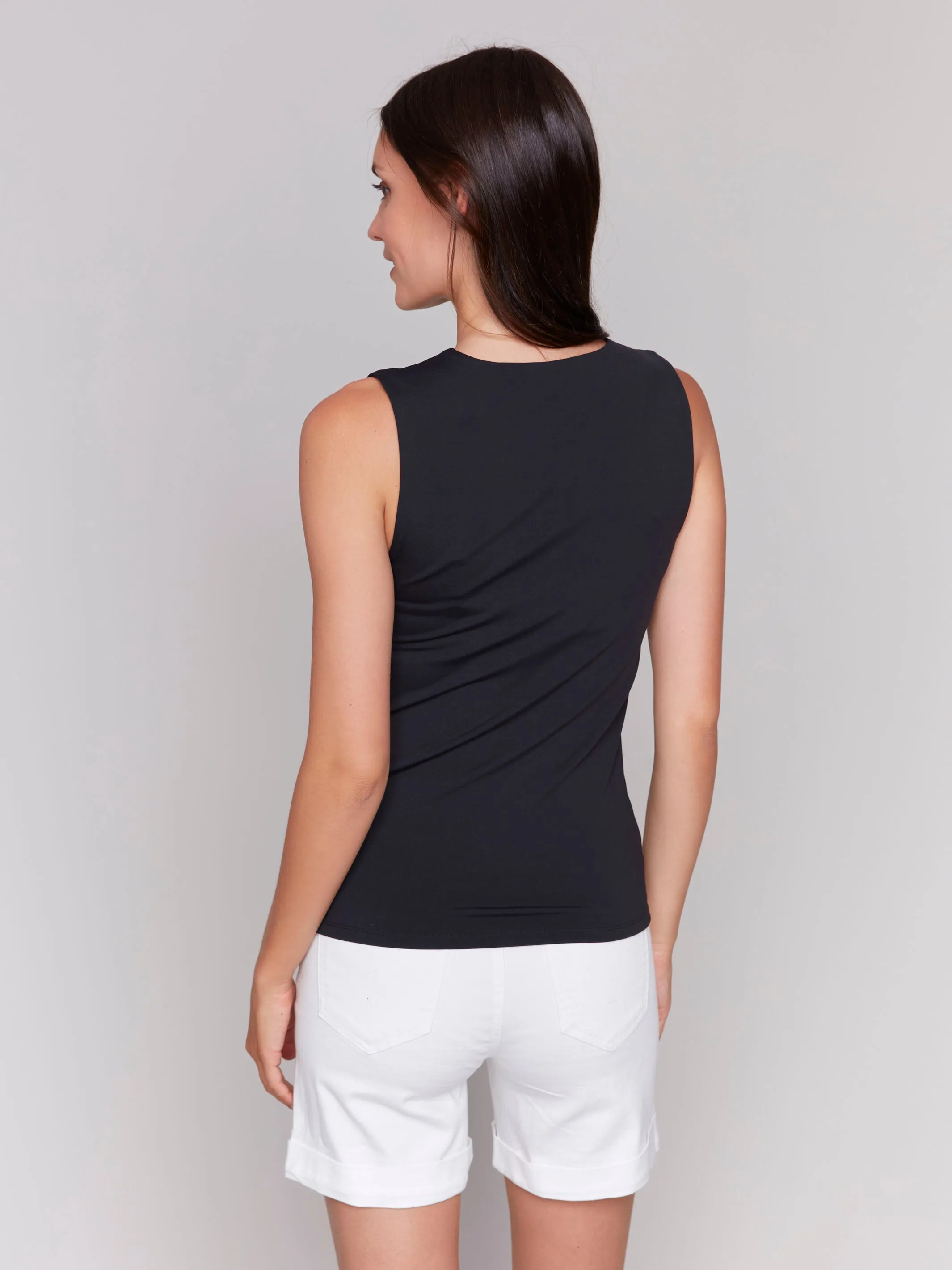 Sleeveless Super Stretch Top - Black SoftLining