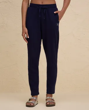 Nykd By Nykaa All Day Cotton Comfort Pant with Zip Pockets-NYAT502-Navy Relax Fit