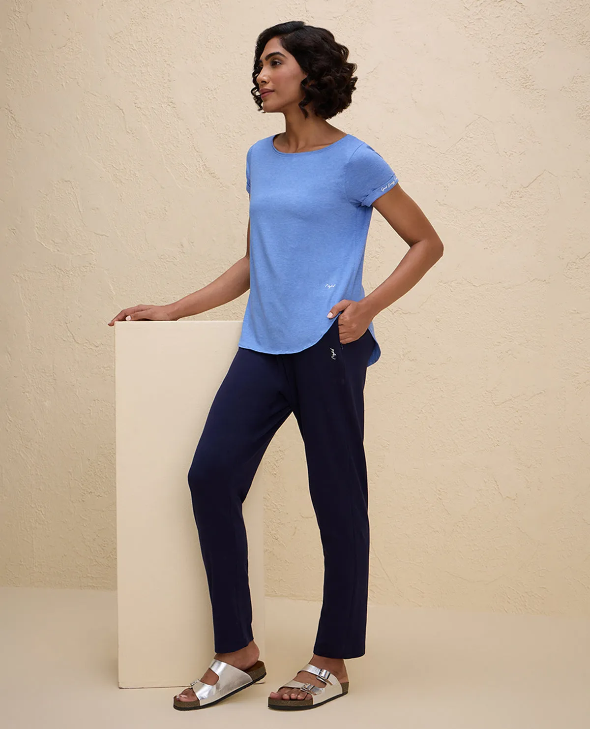 Comfort for All Nykd By Nykaa All Day Cotton Comfort Pant with Zip Pockets-NYAT502-Navy