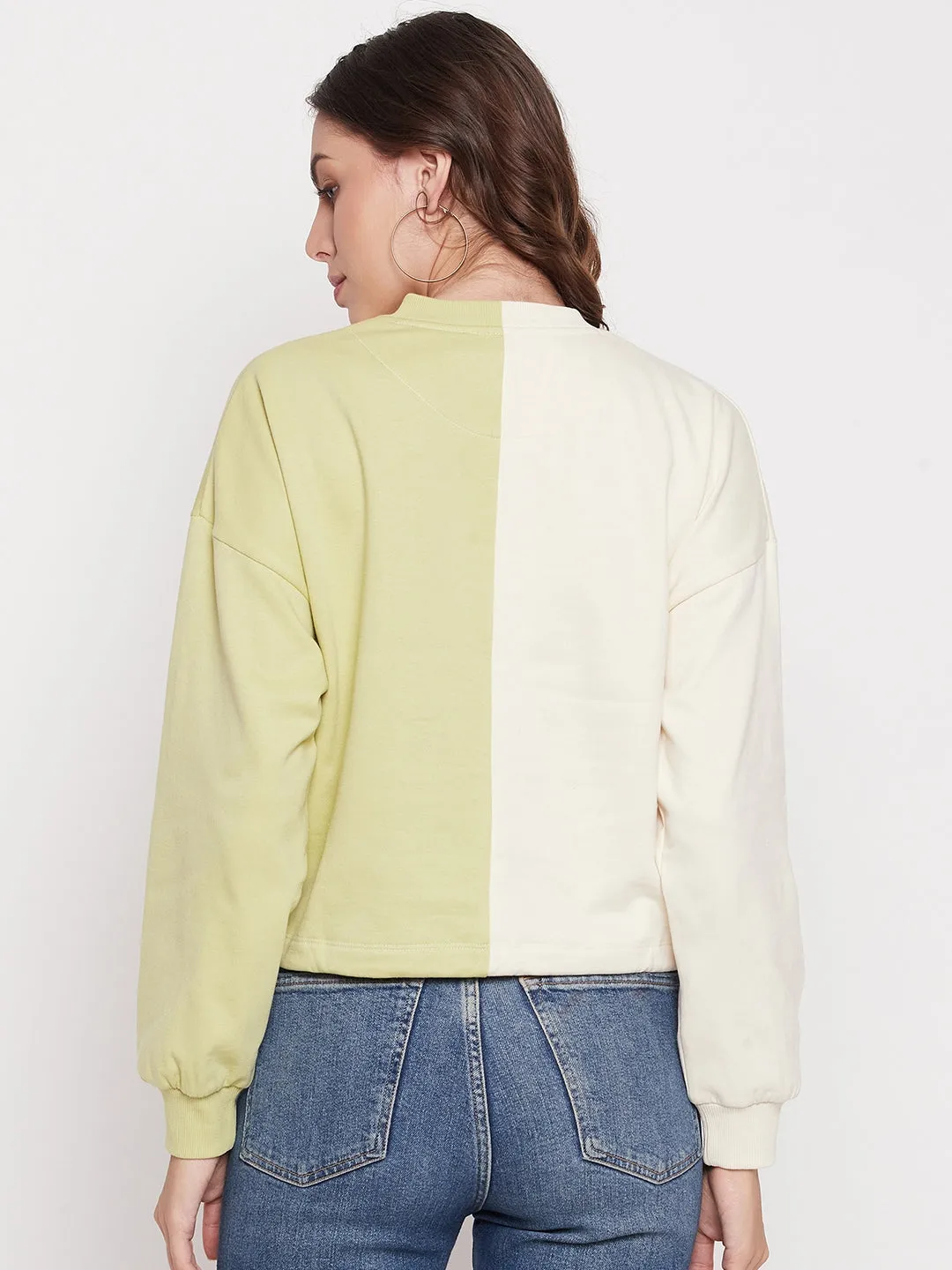 Madame Lime Green Color Block Sweatshirt product loop stability