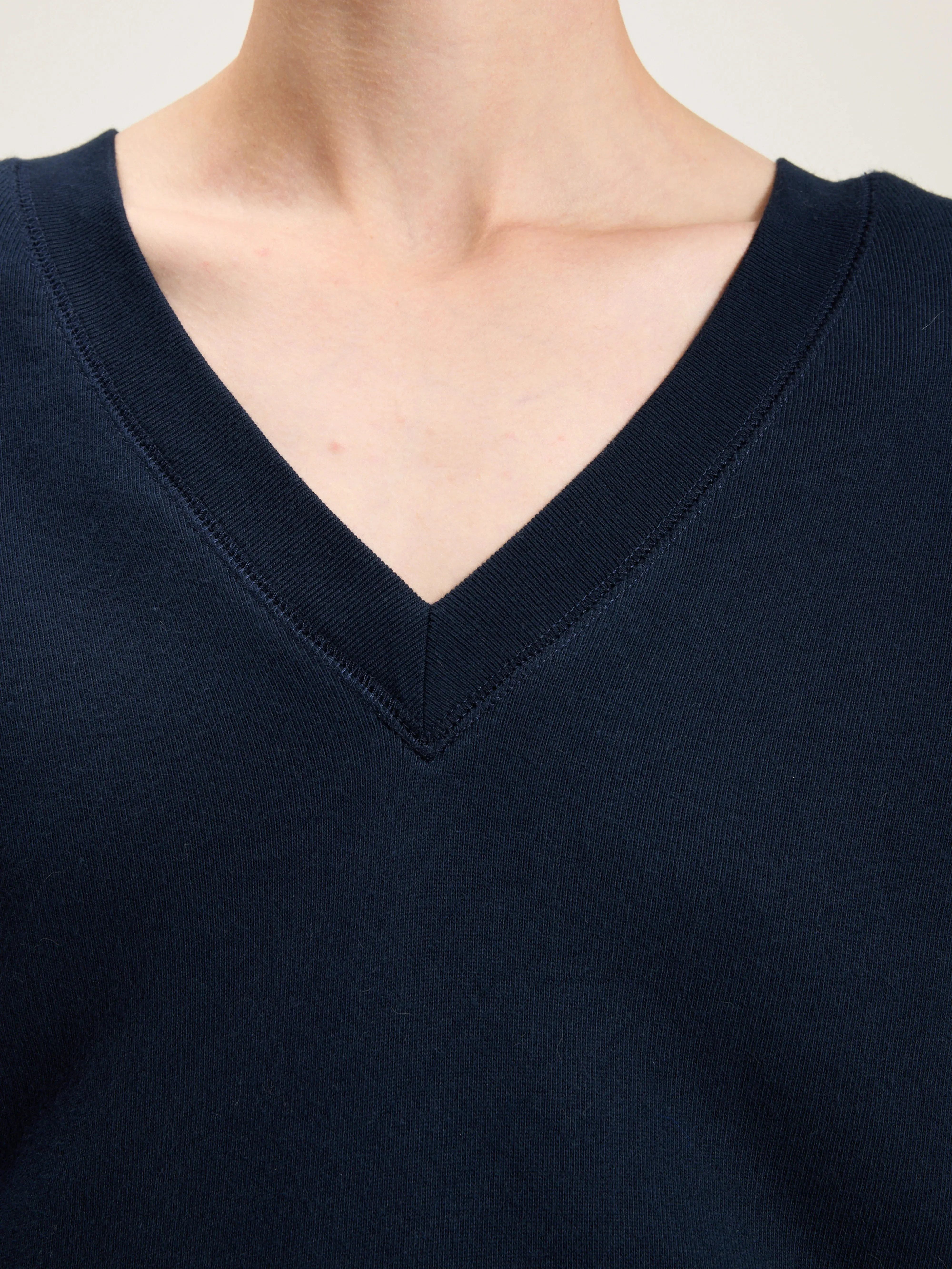 Embroidered Detail Fellow v-neck sweatshirt (242 / W / NAVY)
