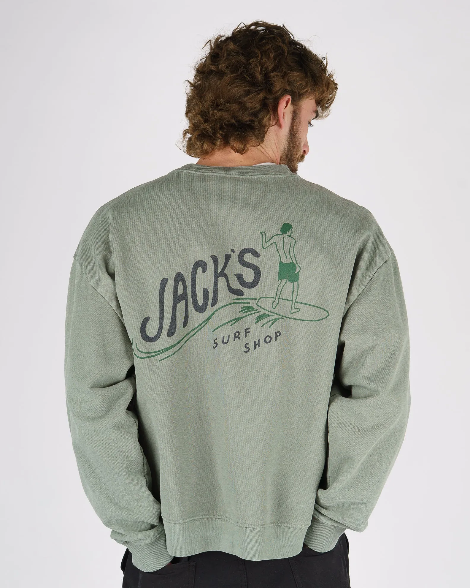 Bobber Heavyweight Crewneck - Sage Minimalist Design Fashion Top