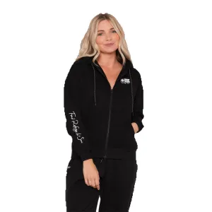 color trend ribbon accents Alpha Zip Hoody - Black