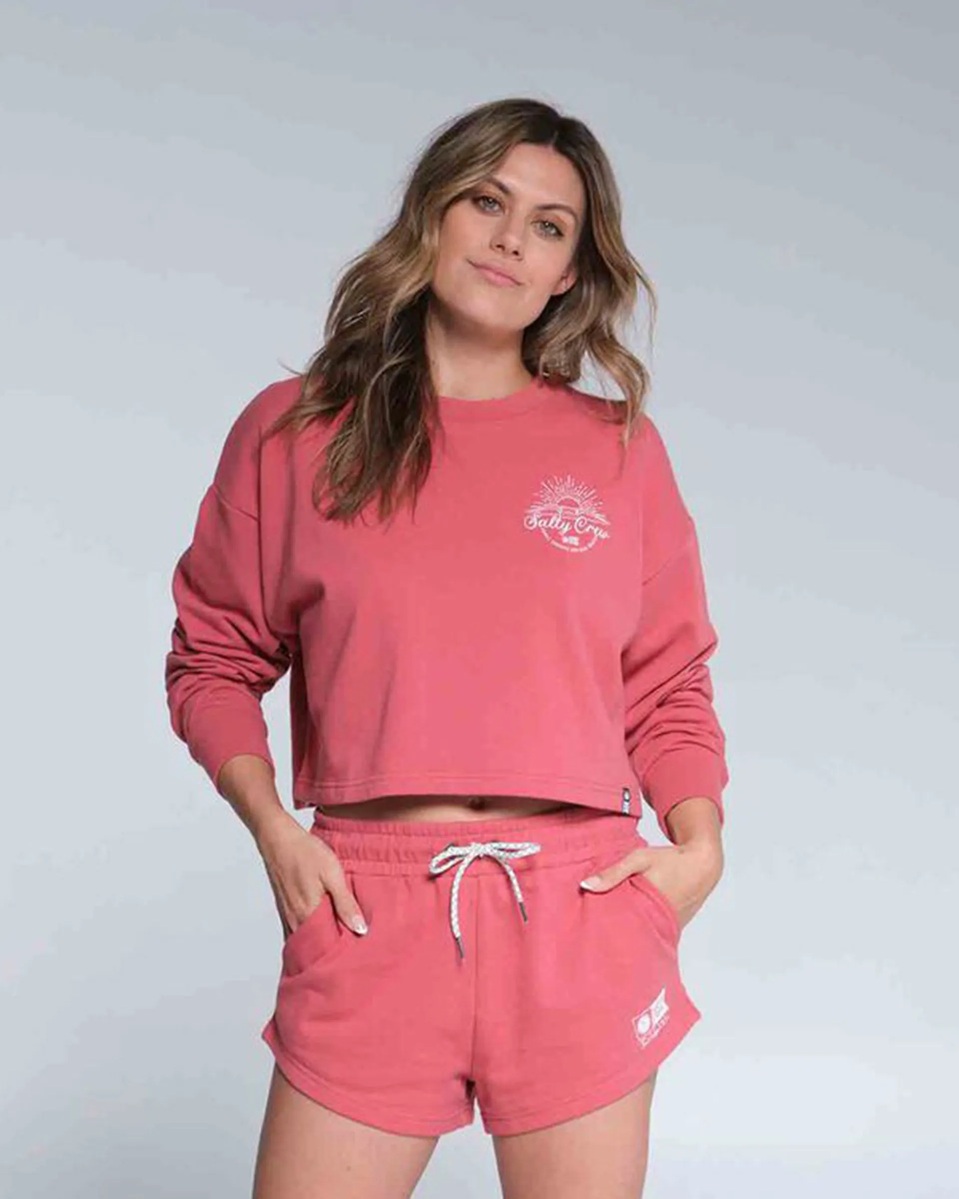 Comfy Street Fresh Minimal Sand Set Crewneck - Rosewood