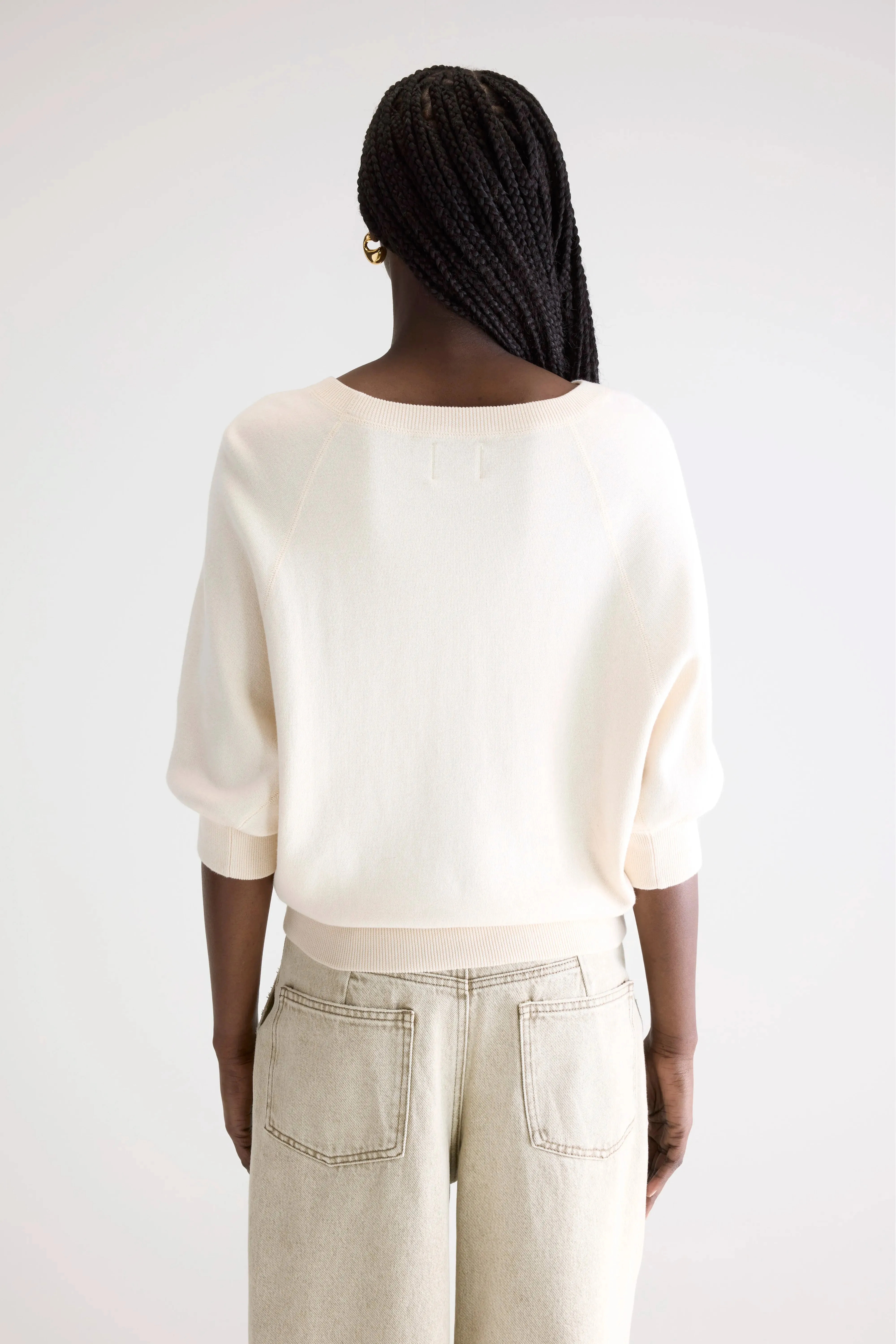 Anglet crew-neck sweater (242 / W / MILKY WAY) Fashionable Layer Chill Clothing