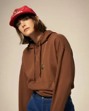 Cross Loop French Terry Hoodie - Pinecone Brown Outdoor Vibe Essential Sporty