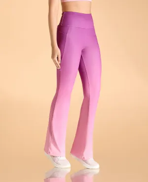Durable Waistband Minimalist Design High-Rise Ombre Flare Pants in Second SKN