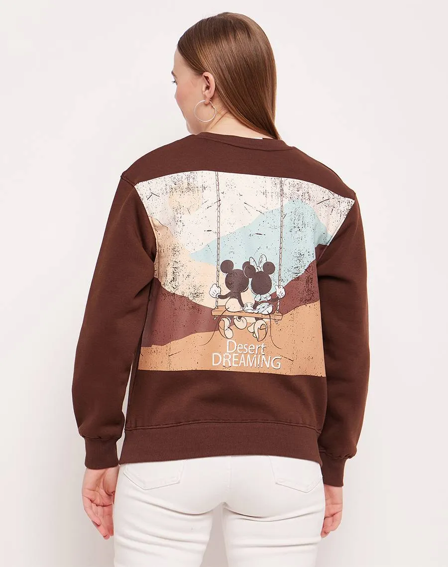 Madame Disney Graphic Print Chocolate Brown Sweatshirt Minimal Comfort product yoga friendliness