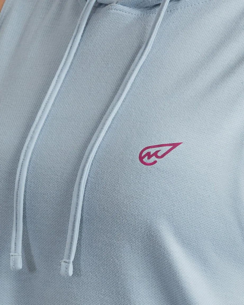 Wicking Interior Layer Sleeveless Hoodie in Celestial Blue