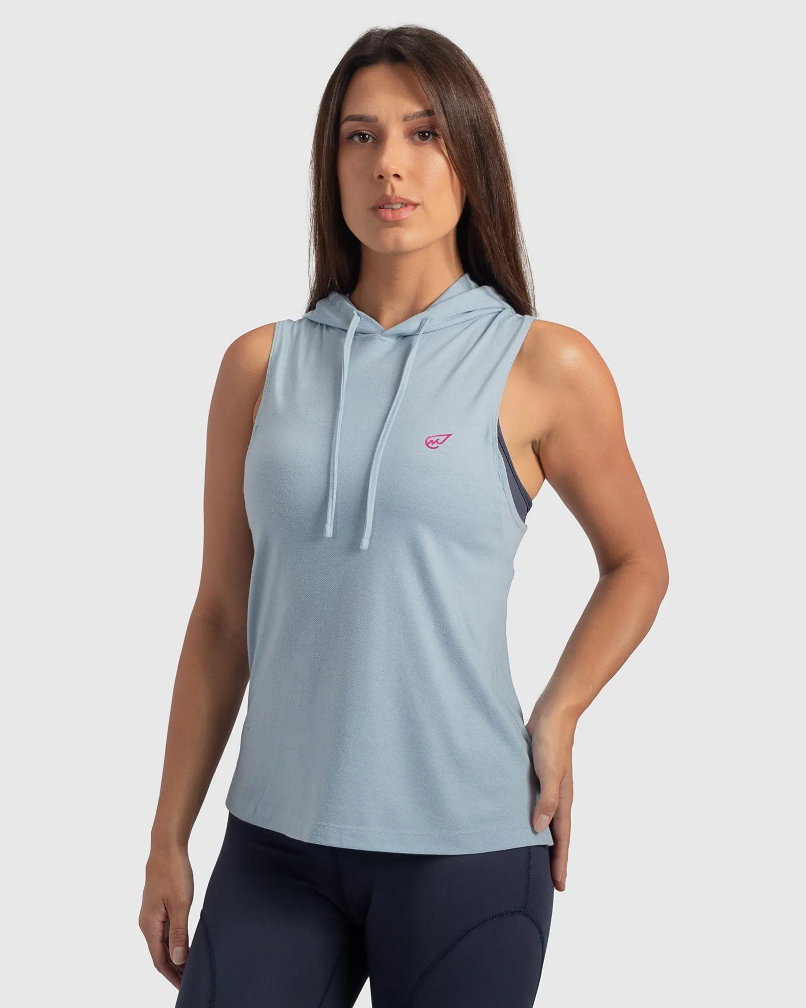 low traffic areas Wick Effect Sleeveless Hoodie in Celestial Blue