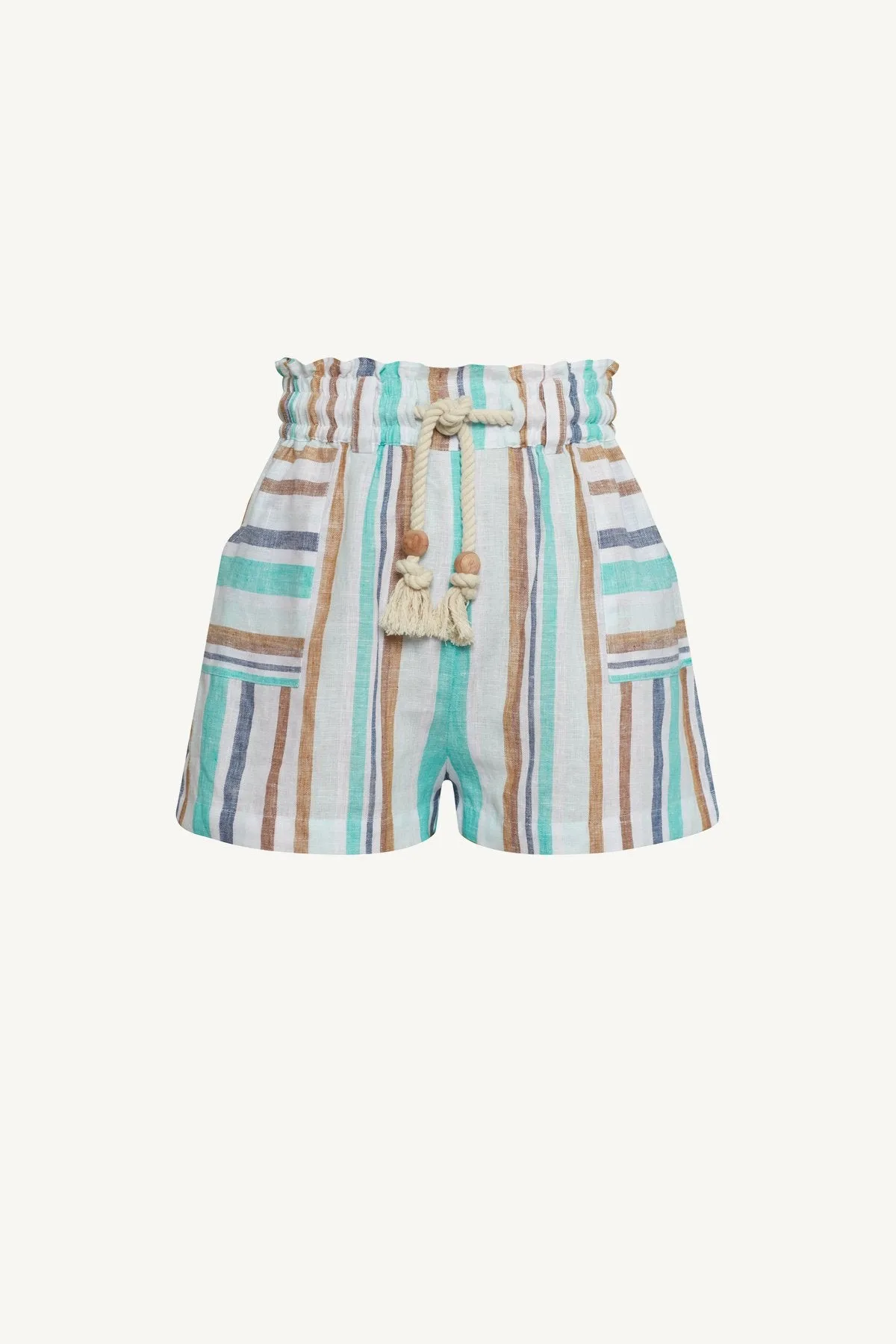Fitness Enthusiast Chill Look Avery Short - Tidal Stripe EcoLinen