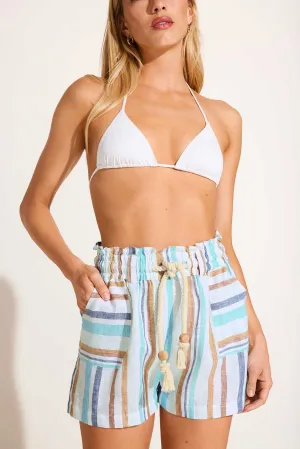 Avery Short - Tidal Stripe EcoLinen Trendy Vibe