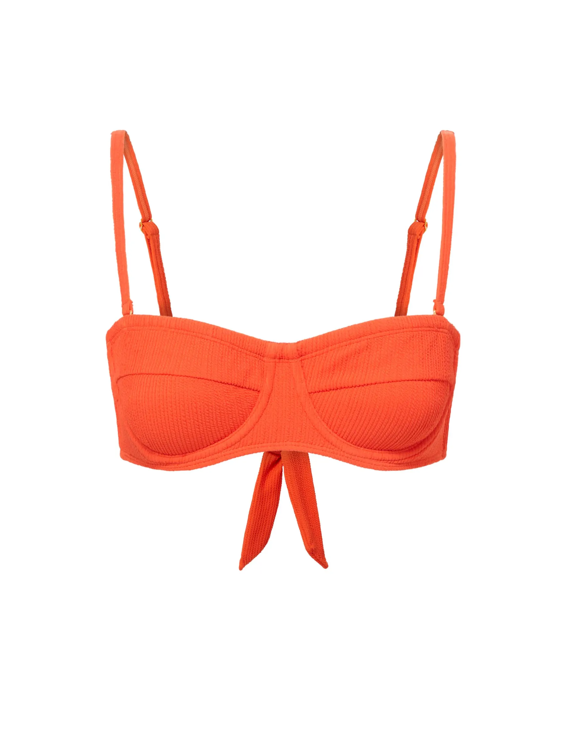 Four Way Stretch Removable Padding Nellie Top In Flame Texture