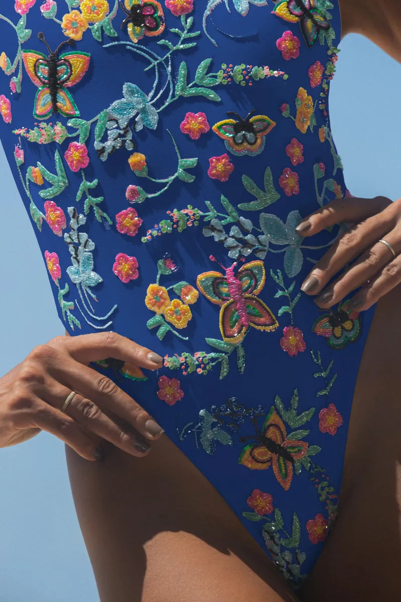 Alabama Floral Hand Embroidered One Piece Swimsuit Holiday Collection Beach Holiday