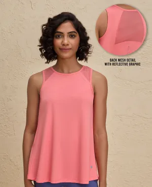 Nykd By Nykaa Quick Dry Longline Workout Tank Top -NYK032-Orange Space - exploration - supportive