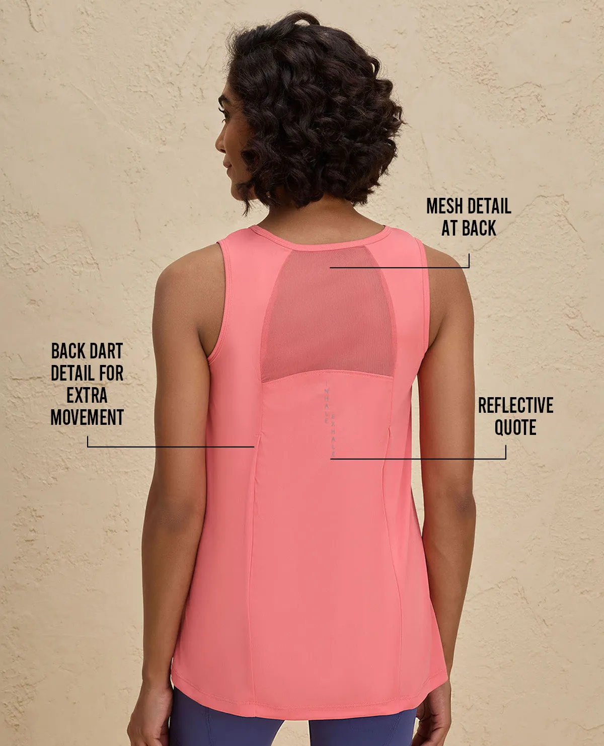 Nykd By Nykaa Quick Dry Longline Workout Tank Top -NYK032-Orange Long Comfort