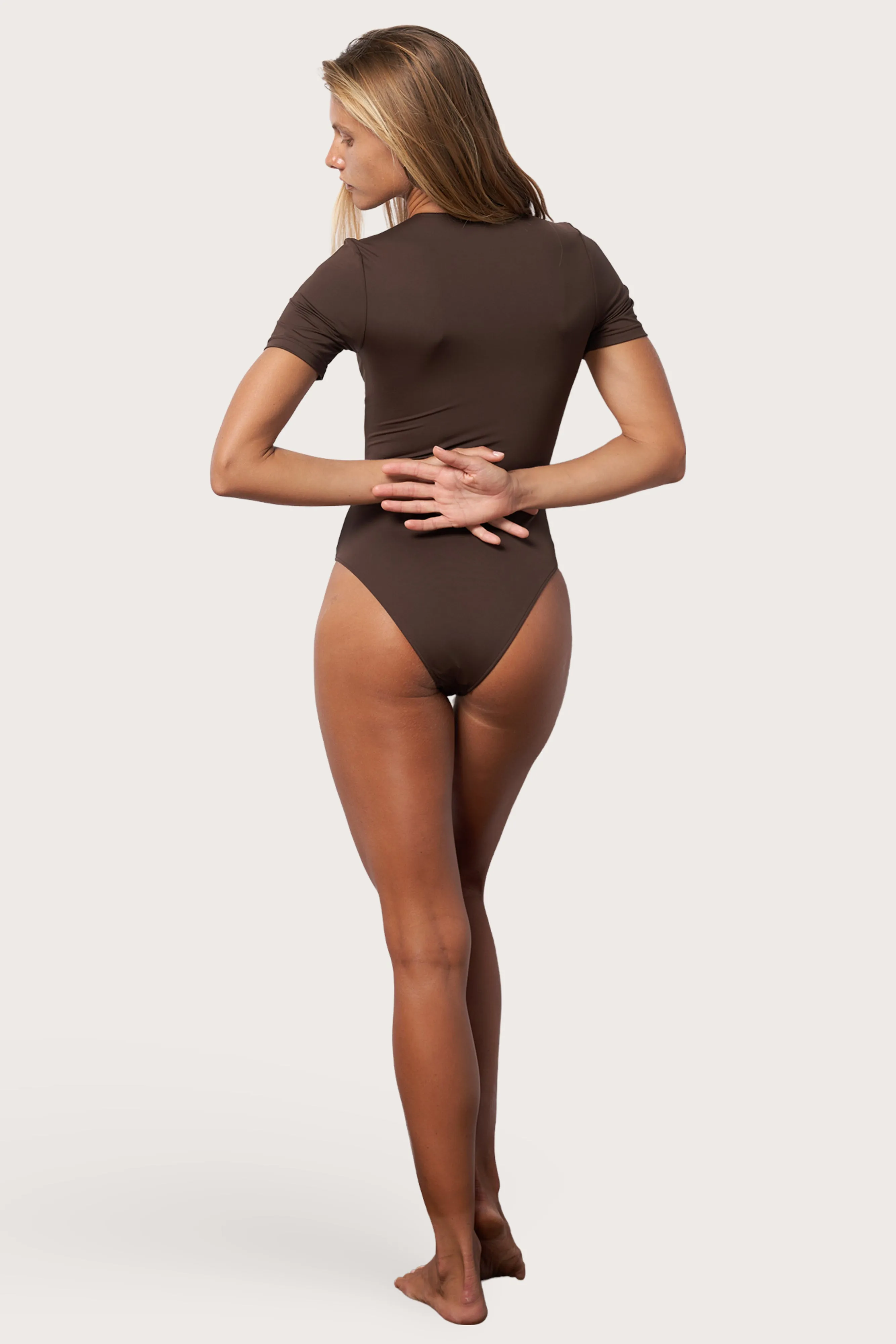 Surf Suit One Piece Swimsuit - Espresso Relaxing Moment