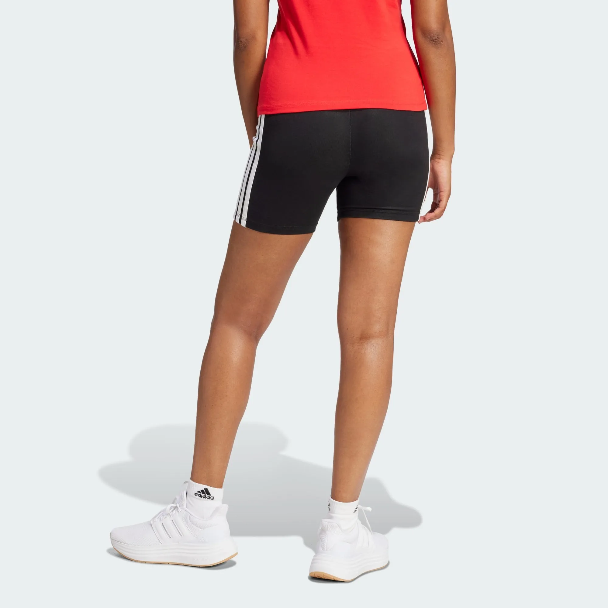 Conscious Core Comfortable Fashion Adidas Women's 3-Stripes High Waisted Black Bike Short