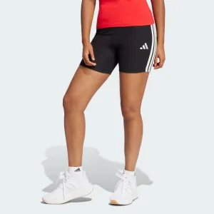 Adidas Women's 3-Stripes High Waisted Black Bike Short Flexible Waistband Classic Suit