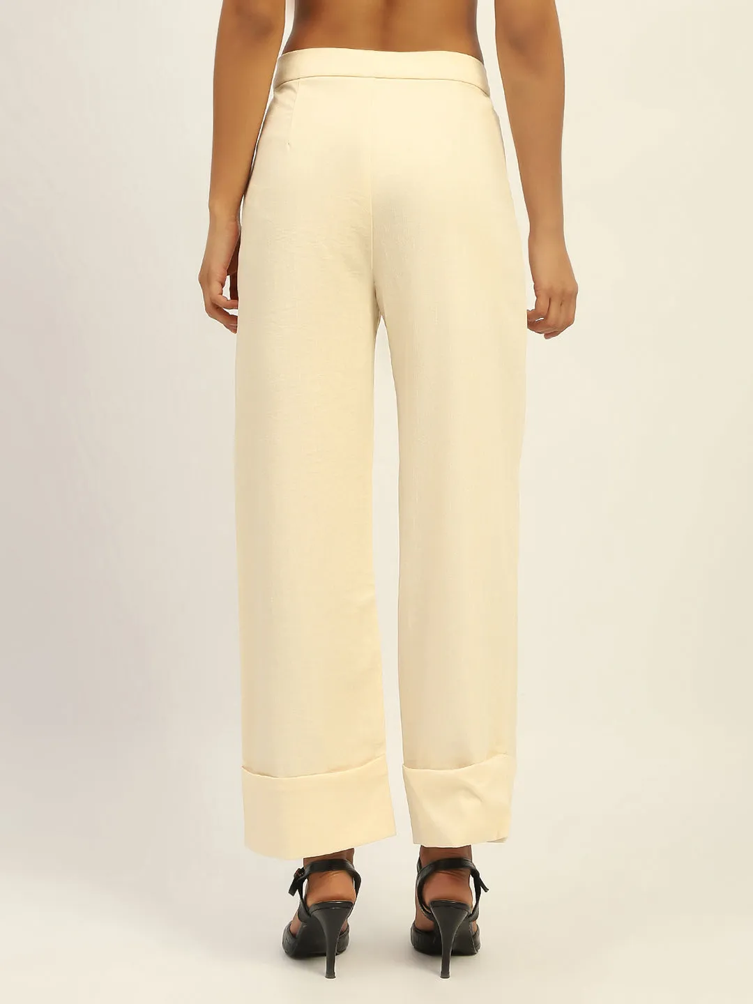 Madame Straight Leg Off White Trousers Lined interior Carbon Infused Fabric