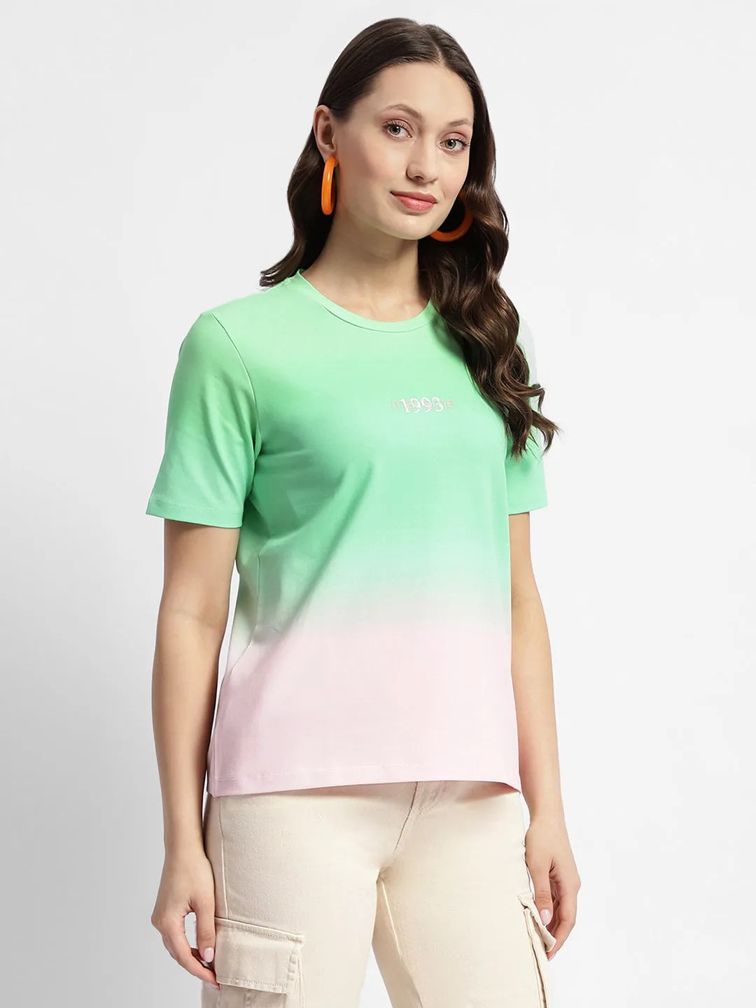 soft look Oversized Silhouette Madame Cotton Half Sleeve T-Shirt