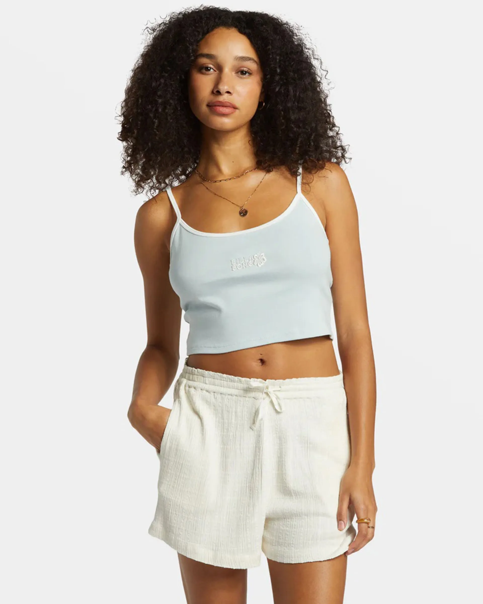 Aloe Cropped Tank Top Smooth No Roll Hem Abrasion Resistant Surface
