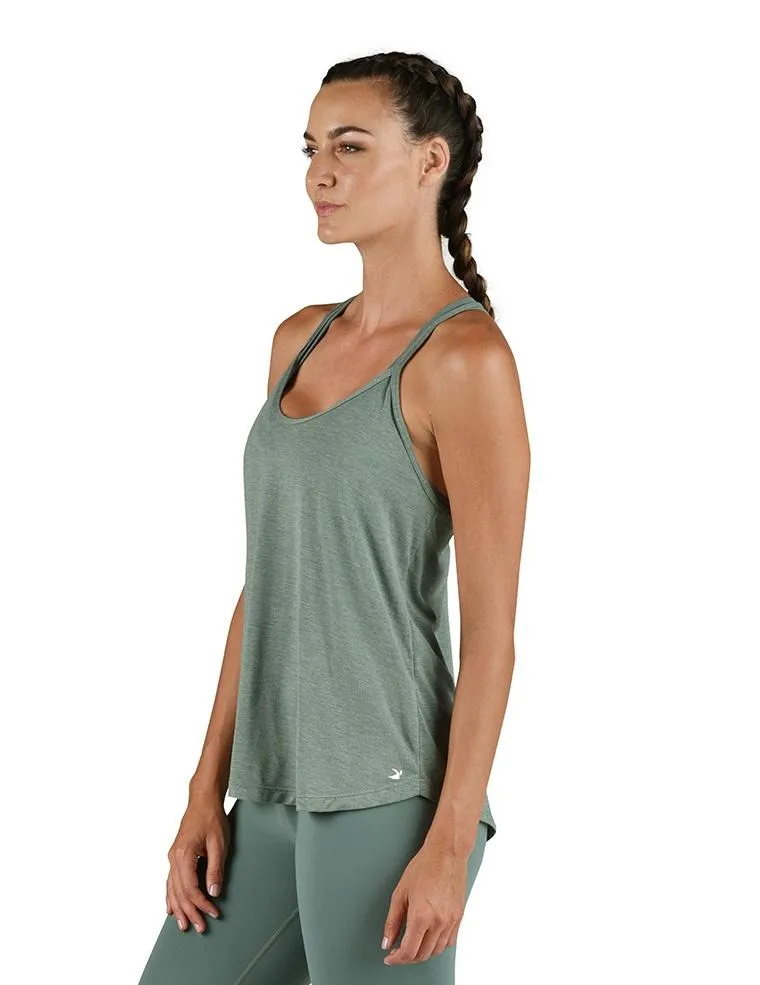 Glyder Free Flow Tank - Silver Pine Heather Quick Access Pocket
