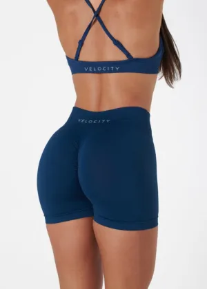 SIGNATURE SCRUNCH SHORTS - DEEP BLUE poolside gear