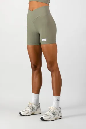 khaki shorts Breathable Lining Stile Di Vita Rib Short - Sage