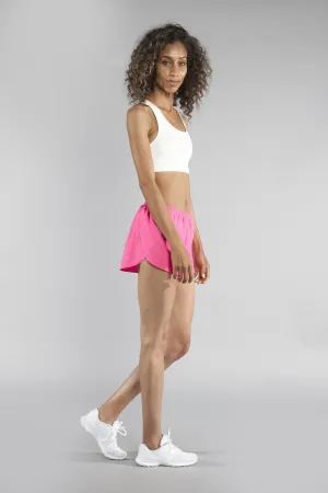 low waisted Women's Solid 1" Elite Split Shorts - Hot Pink