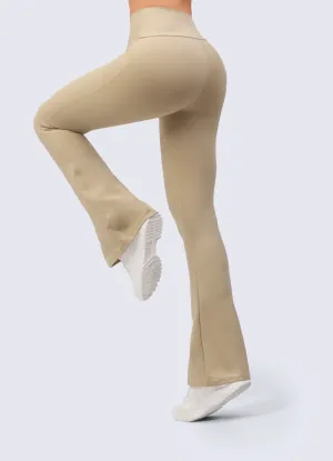 Pro Athlete Mesh Panel Double Layer Airport Travel PANT EMANA FLARE BASIC-BEIGE