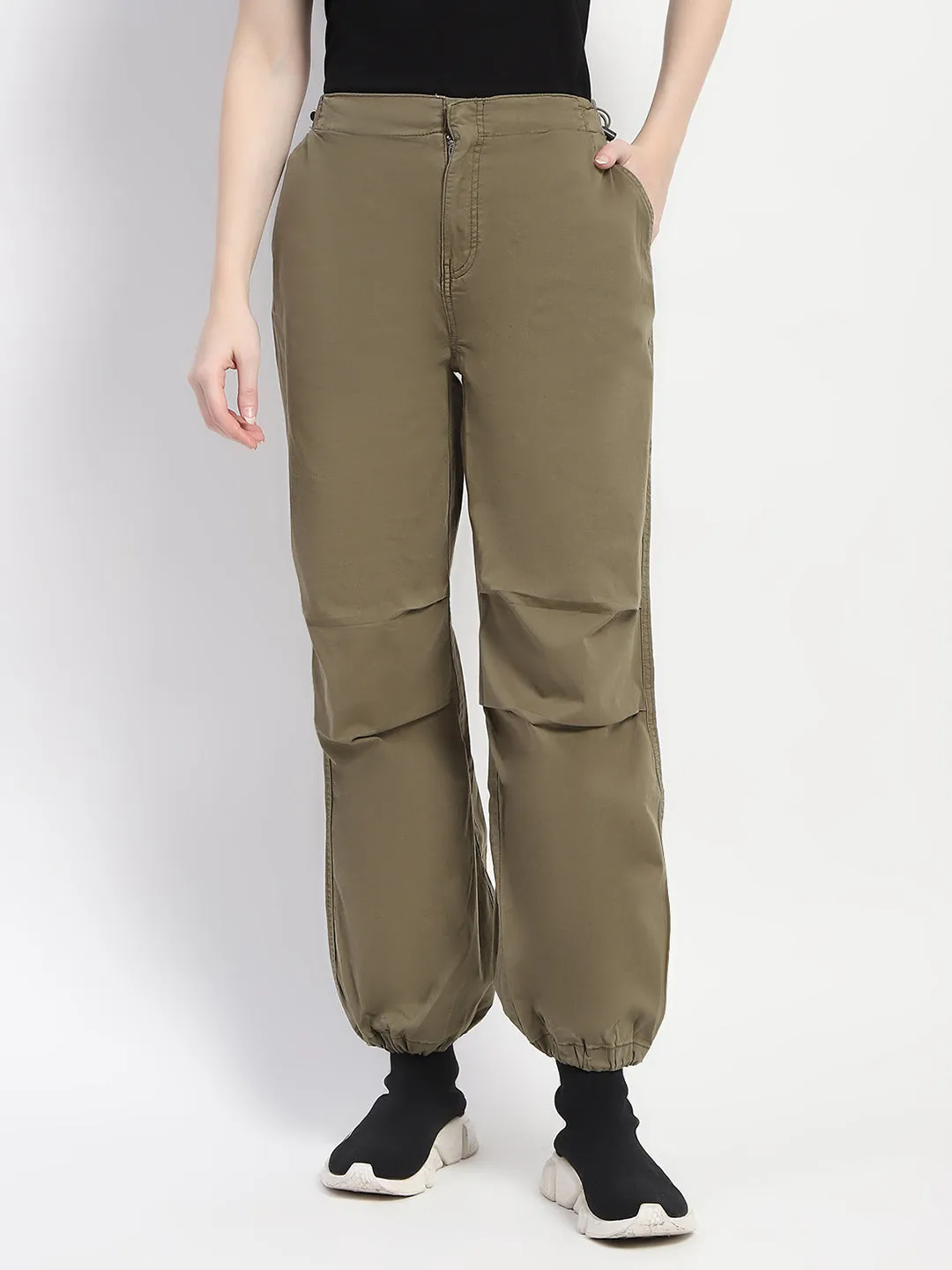StainResistantFinish HeatRegulatingLining Madame Relax Fit Olive Cotton Joggers