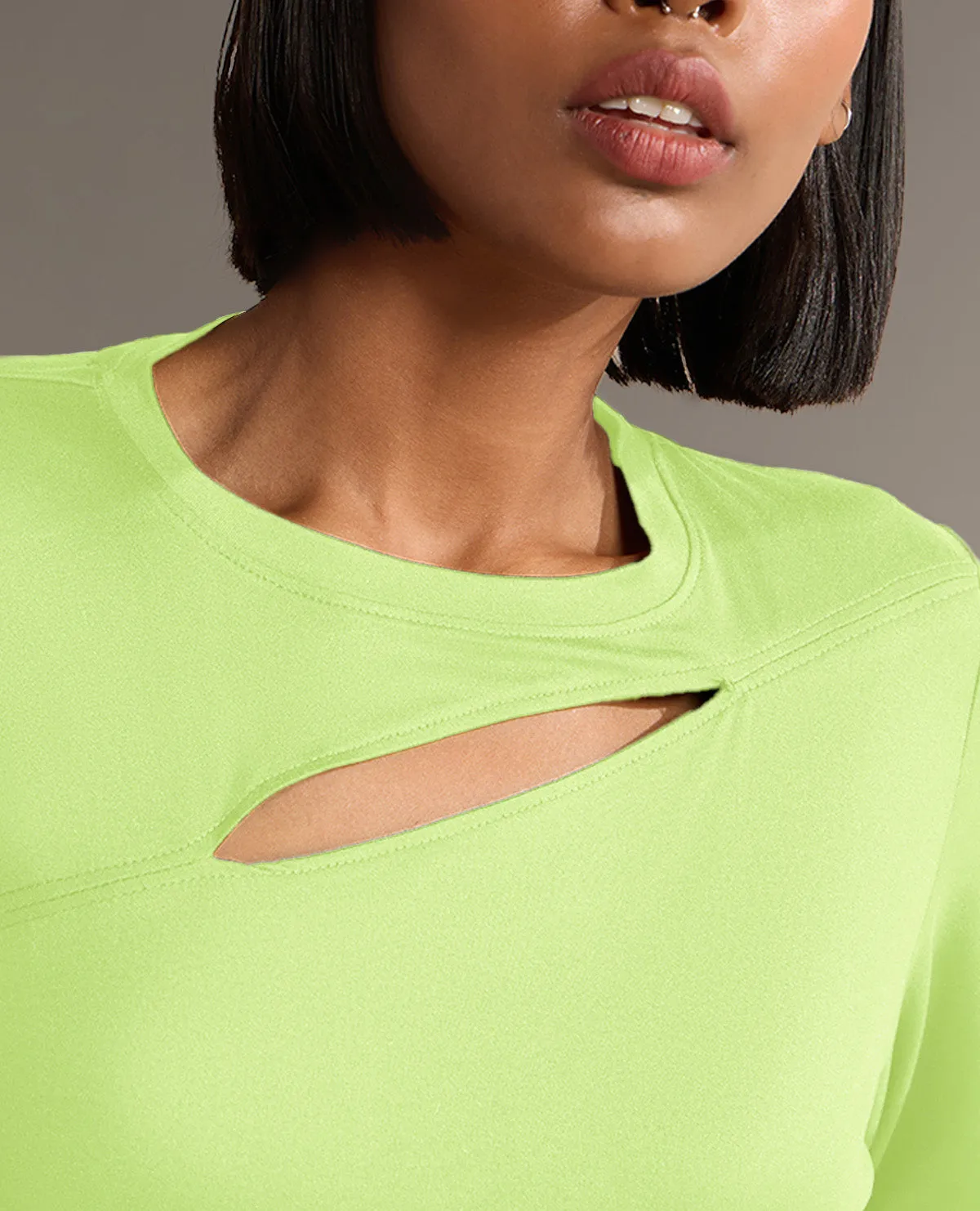 vacation wear Layering Must-Have Gym Feather Feel Crop Top Neon