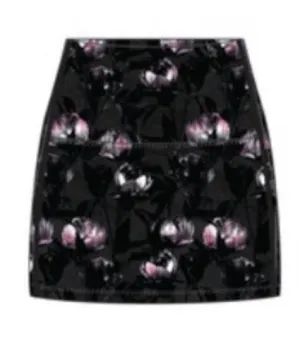 Heritage Inspired Wear It To Heart Black Peony High Waist Skort