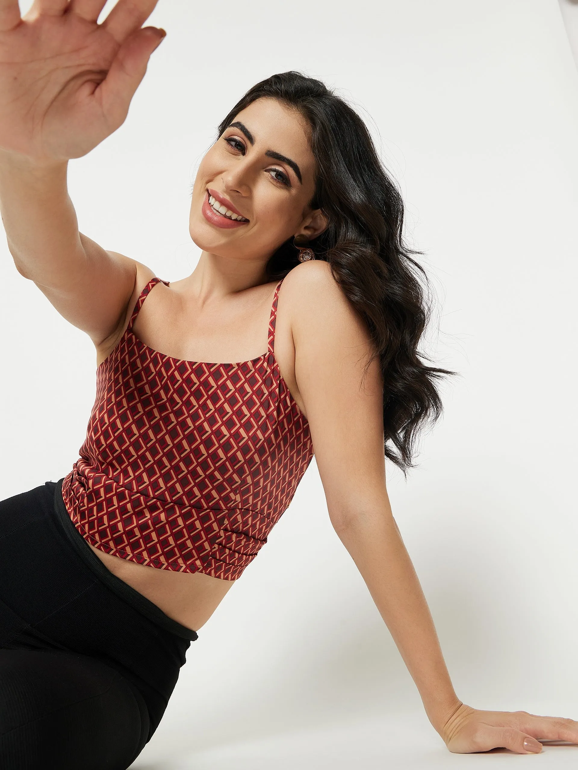 Madame Printed Wine Top StretchFree
