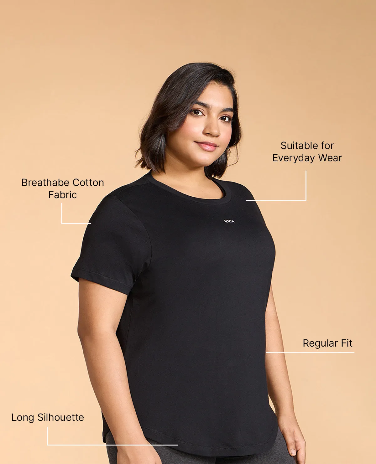 UV protected Women Solid Cotton Essential Top