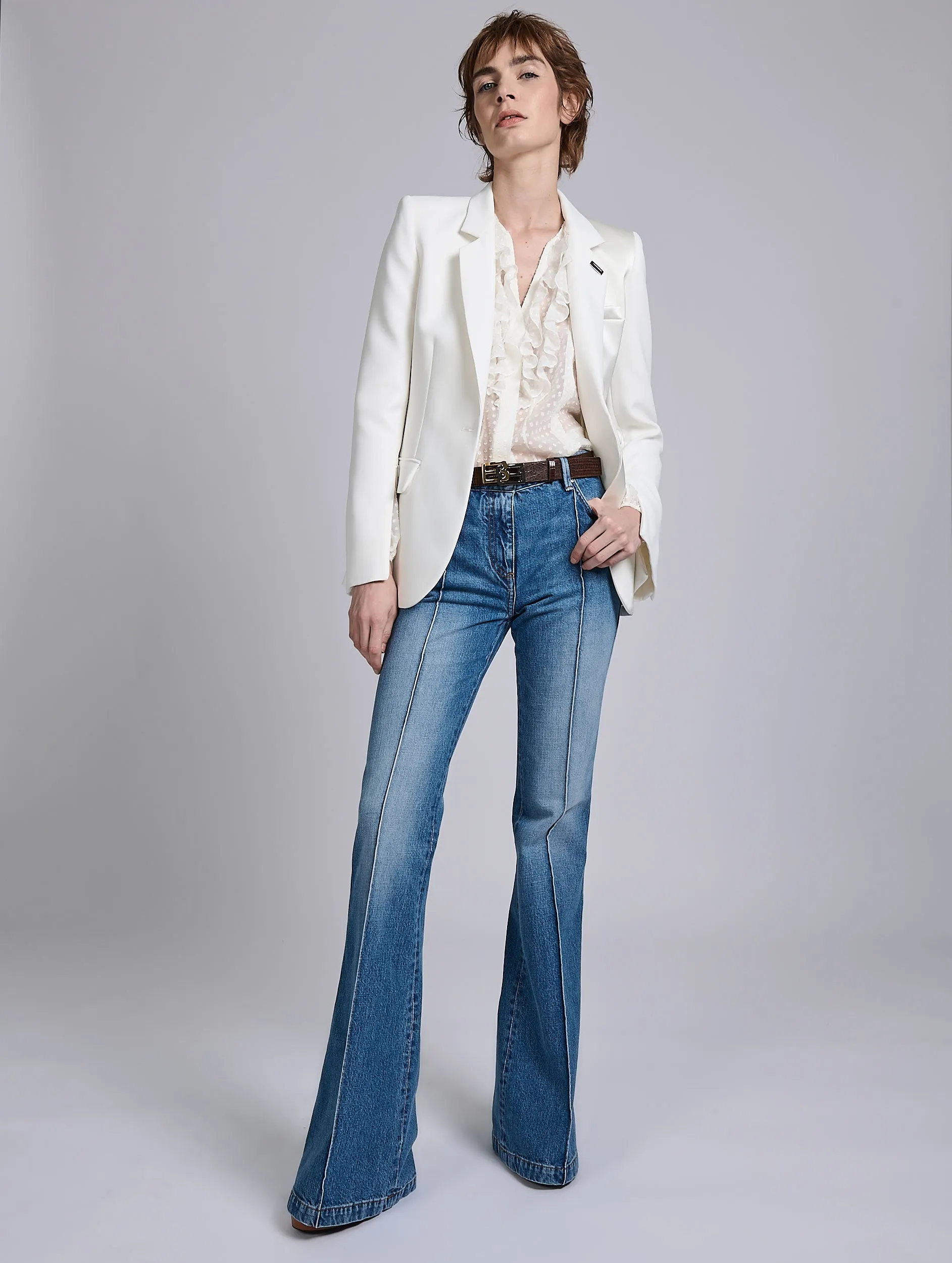 Windproof Membrane Blue denim bootcut jeans