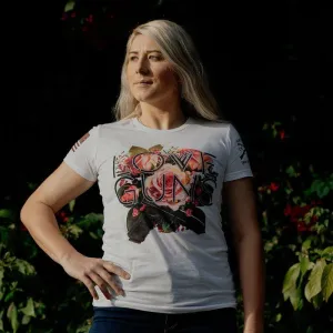 Women's Love Guns Slim Fit T-Shirt - White Comfortable Weave Fashionable Option