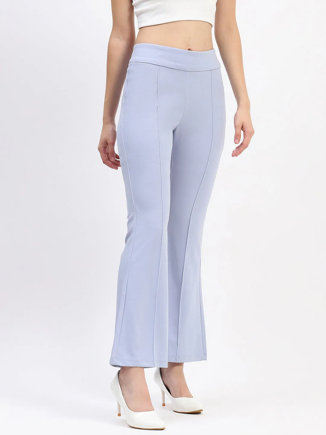 SnagFreeFabric UVProtection Madame Pleated Elasticated Waist Solid Sky Trousers