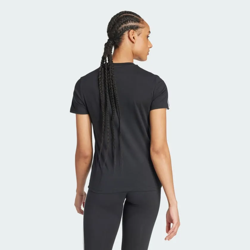 Versatile Option Active Comfort Wear Adidas Women's Loungewear Essentials Slim 3-Stripes Black Tee